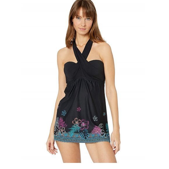 NWT!CoCo Reef Five Way Blk 36/38C Swimdress Black - Picture 3 of 11